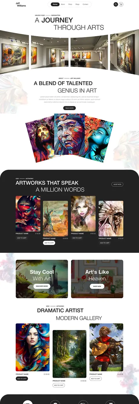 Art gallery website