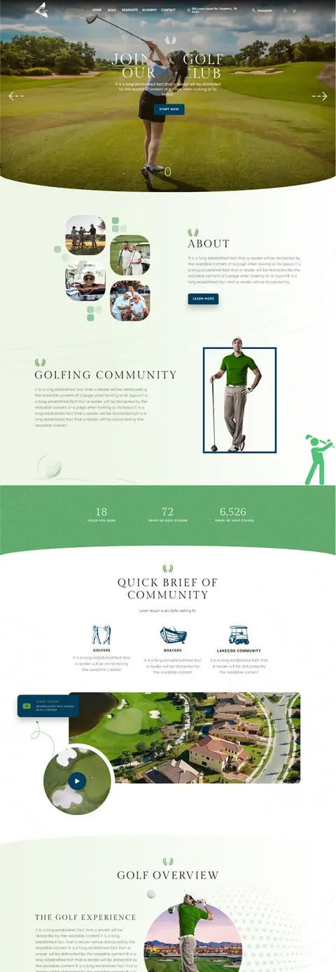 Golf club website