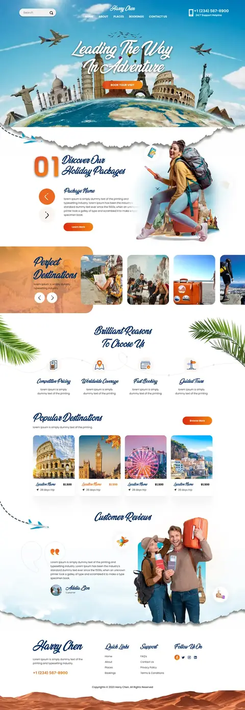 Holiday travel agency website