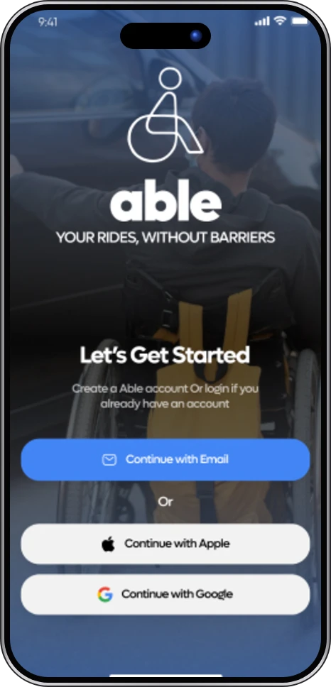 Able app screen