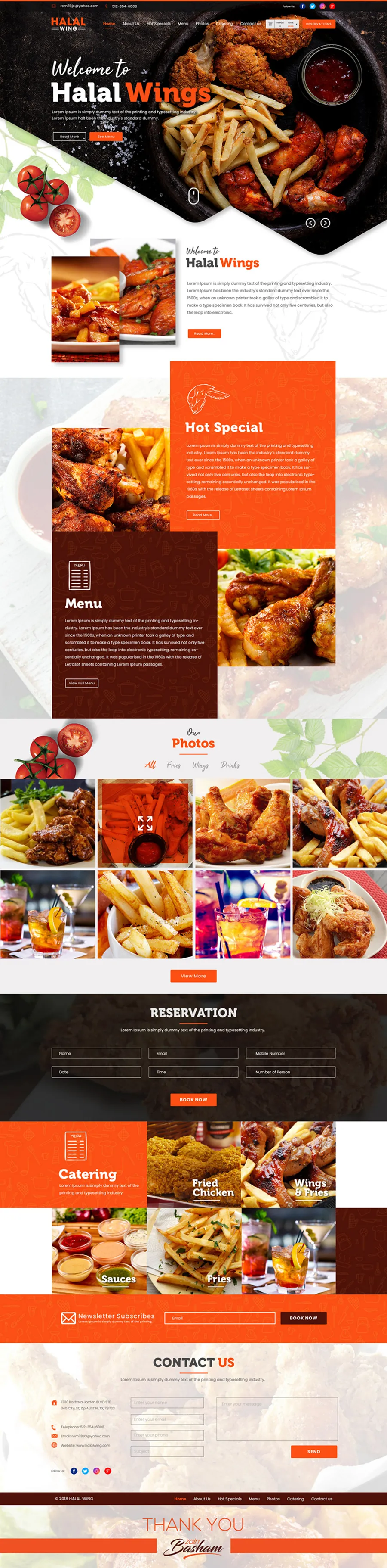 Halal Wings website design